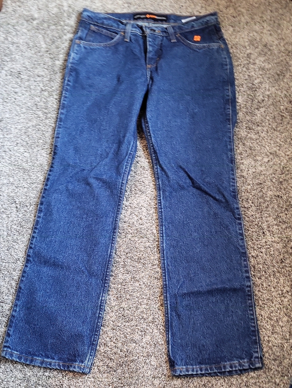 Wrangler FR Straight-Leg Jeans in Deep Blue Wash